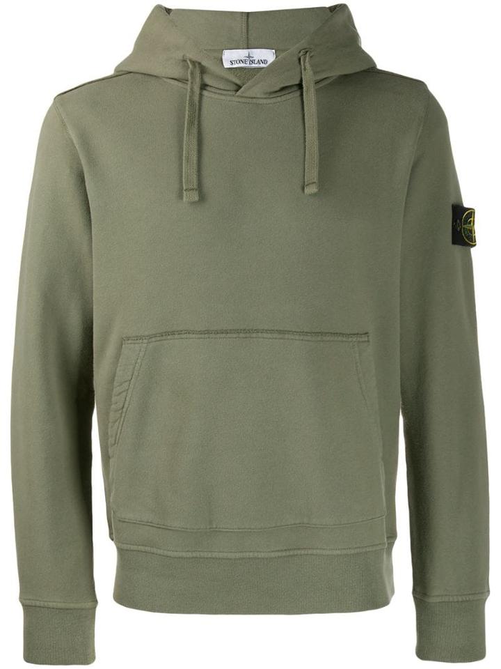 Stone Island Logo Hoodie - Green