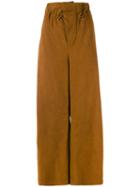 Stella Mccartney - Paperbag Waist Trousers - Women - Polyamide - 38, Nude/neutrals, Polyamide