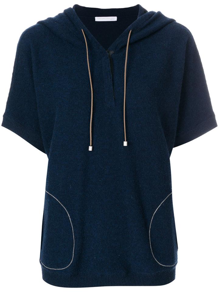 Fabiana Filippi Hooded Slip Pocket Jumper - Blue