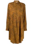 Mes Demoiselles Snakeskin Effect Long Shirt - Brown