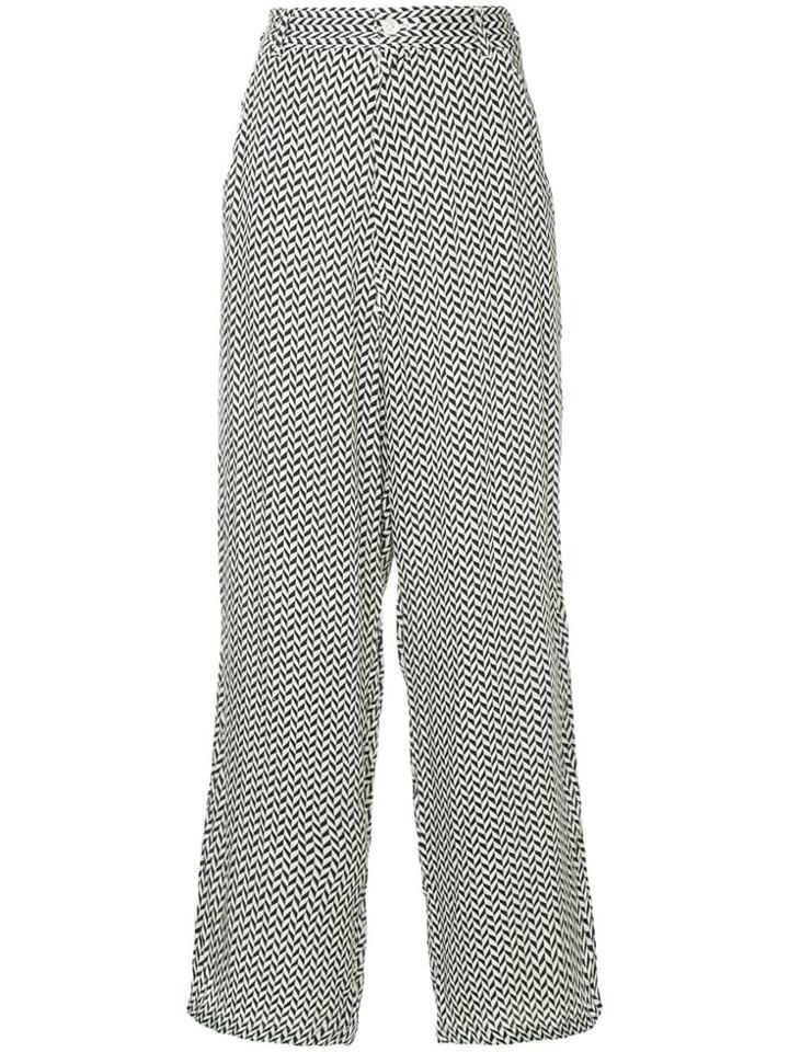 Comme Des Garçons Vintage Zig-zag Flared Trousers - Black