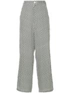 Comme Des Garçons Vintage Zig-zag Flared Trousers - Black