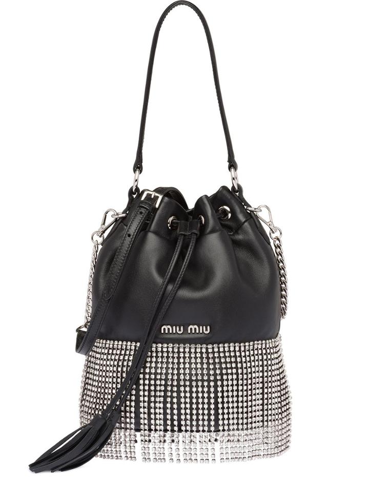 Miu Miu Nappa Leather Bucket Bag - Black