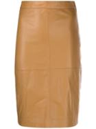 Federica Tosi Textured Pencil Skirt - Brown
