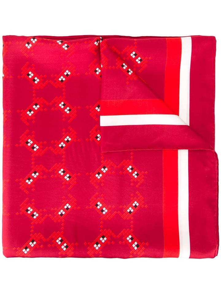 Anya Hindmarch 'space Invader' Scarf, Women's, Red, Silk