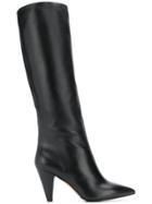 The Seller Pointed Knee High Boots - Black