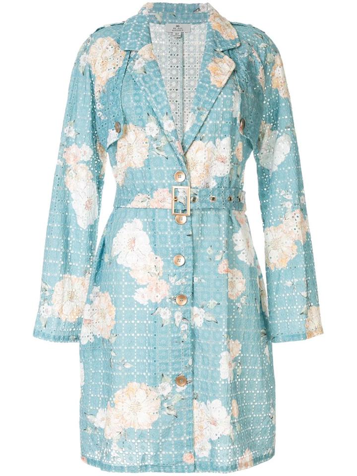 We Are Kindred Lulu Floral Midi Coat - Blue