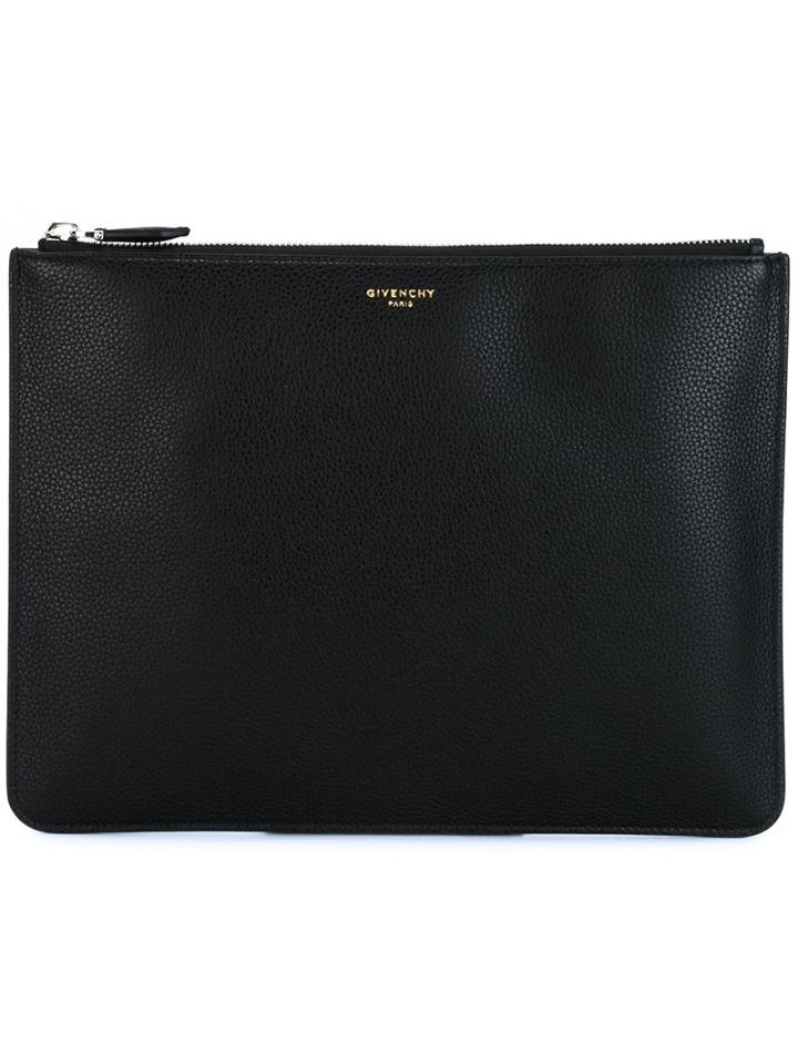 Givenchy Zip Clutch, Men's, Black, Calf Leather