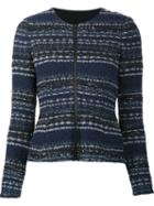 Rebecca Taylor Zipped Jacket, Women's, Size: 8, Blue, Cotton/acrylic/polyester/other Fibers