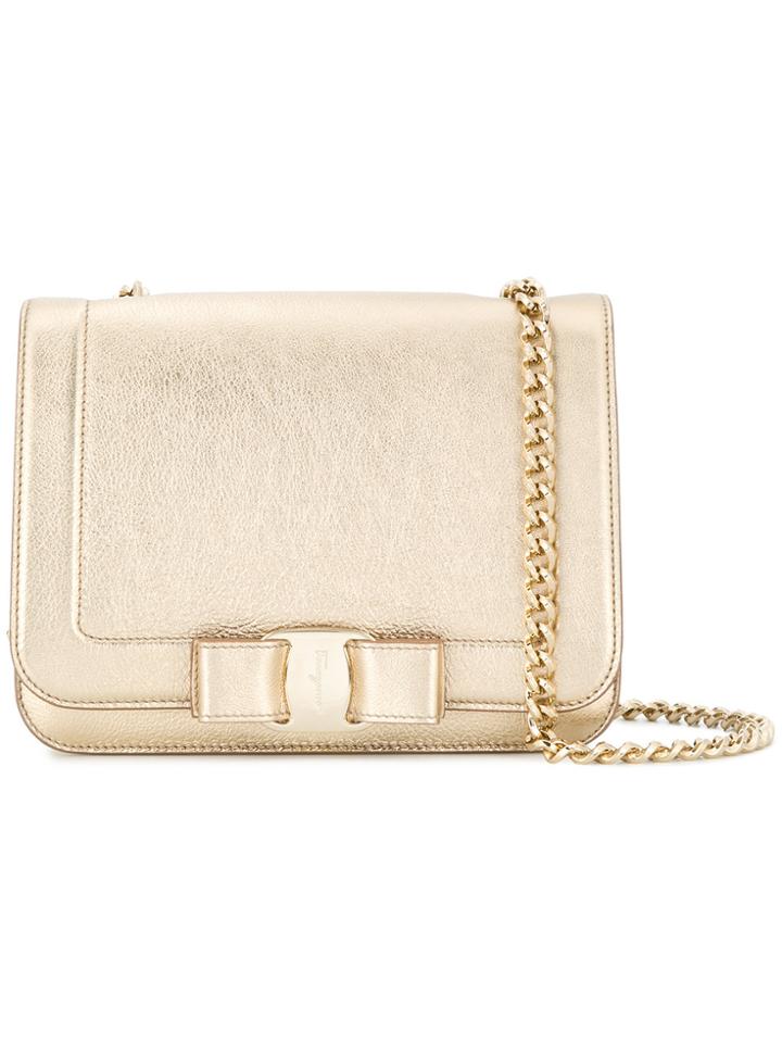 Salvatore Ferragamo Metallic Vara Rainbow Shoulder Bag
