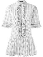 Dolce & Gabbana Polka Dot Shirt Dress, Women's, Size: 42, White, Cotton