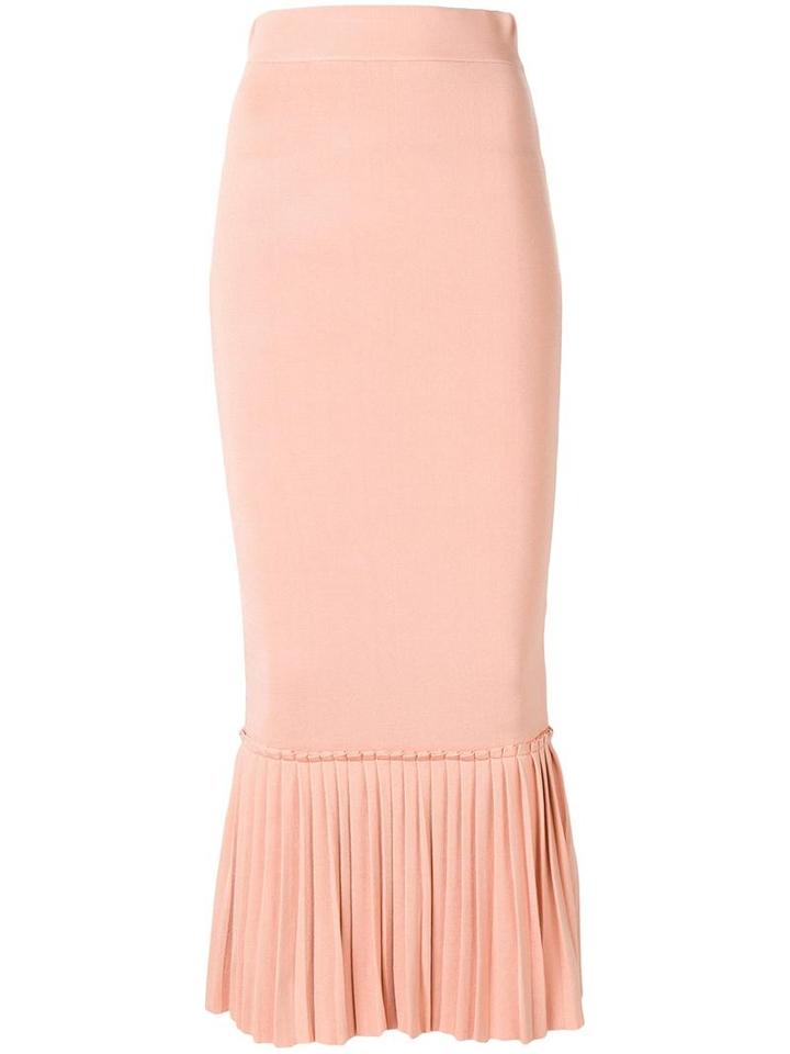 Jonathan Simkhai Ruffled Hem Fitted Skirt, Women's, Size: Small, Pink/purple, Rayon/nylon
