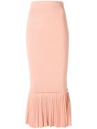 Jonathan Simkhai Ruffled Hem Fitted Skirt, Women's, Size: Small, Pink/purple, Rayon/nylon
