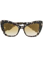 Dolce & Gabbana Eyewear Oversized Cat-eye Sunglasses - Brown