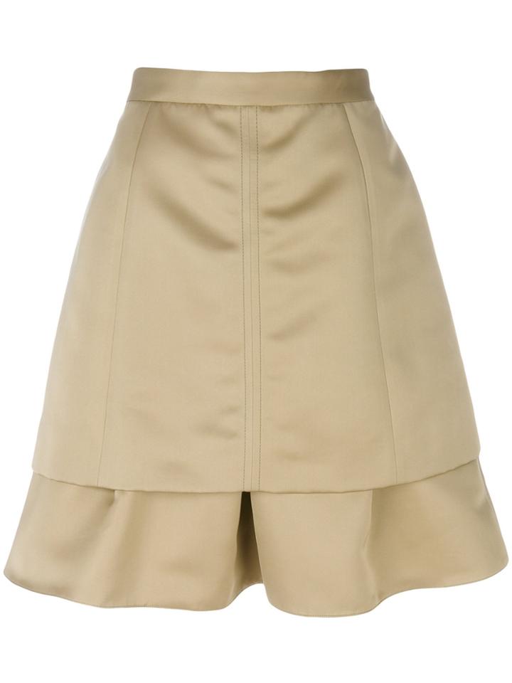 Carven Double Hem A-line Skirt - Nude & Neutrals