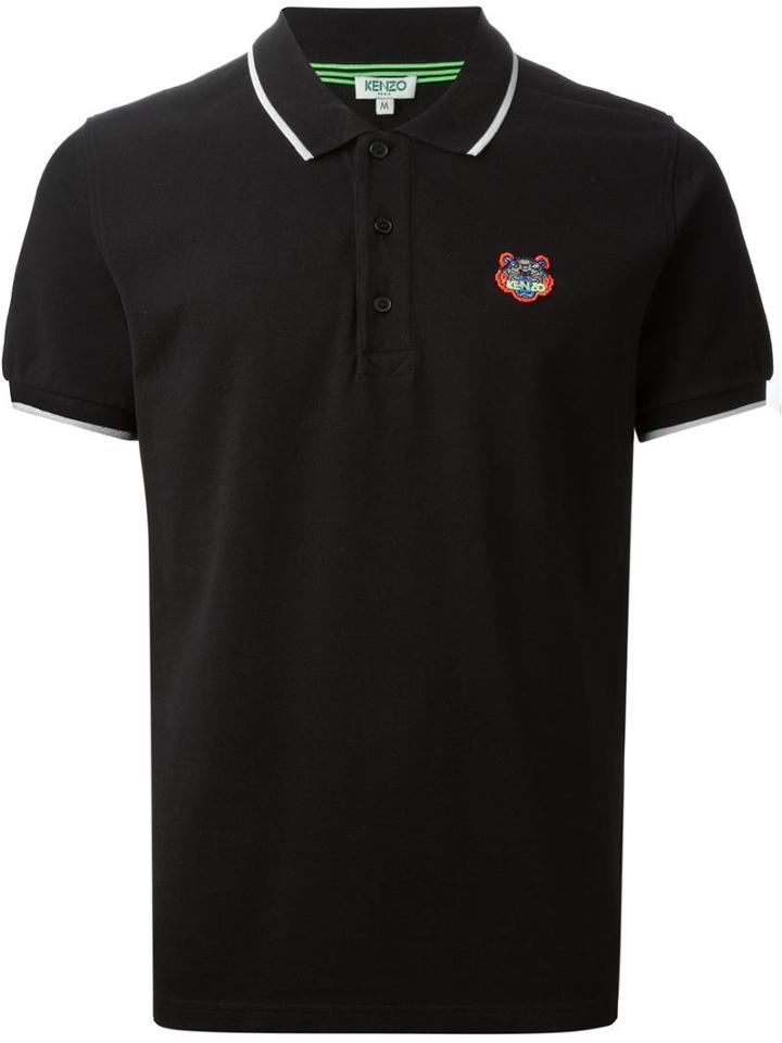 Kenzo 'tiger' Polo Shirt, Men's, Size: Xxl, Black, Cotton