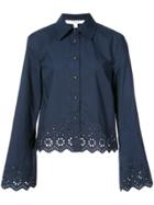 Derek Lam 10 Crosby Long Sleeve Button-down Shirt With Eyelet
