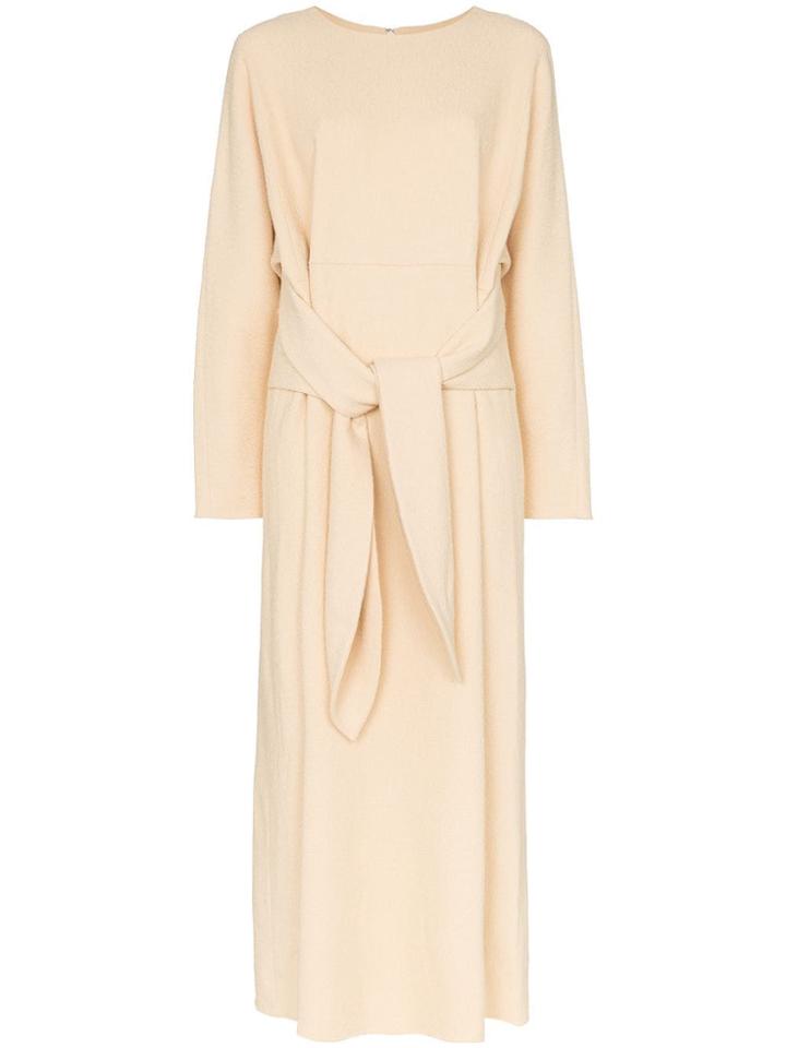 Deitas Artemis Tie-waist Midi Dress - Neutrals