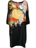 Dries Van Noten Patterned Flare Dress, Women's, Black, Silk