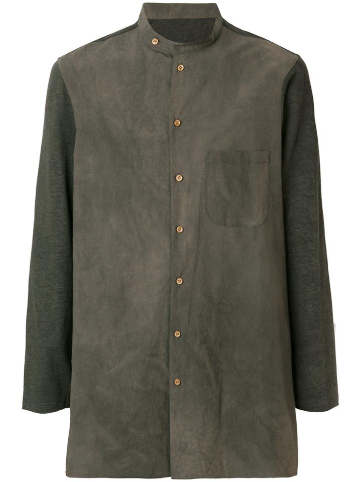 Uma Wang Longline Mandarin Collar Shirt - Grey