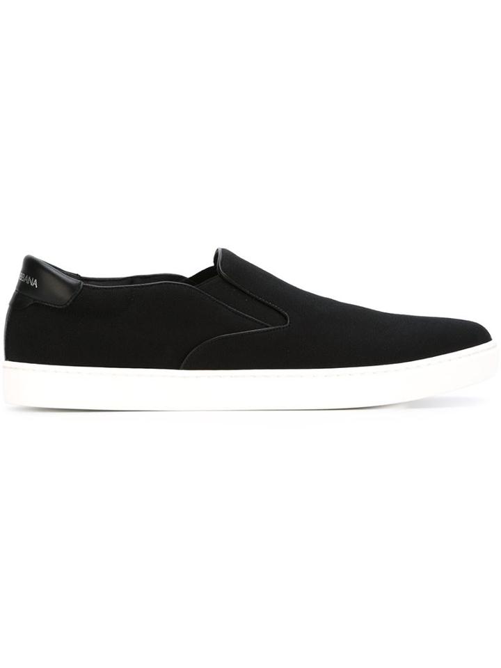 Dolce & Gabbana Slip-on Sneakers, Men's, Size: 41, Black, Cotton/rubber/leather