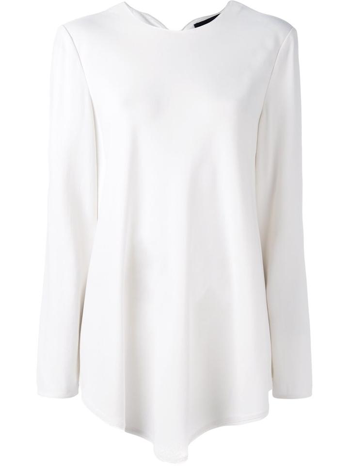 Proenza Schouler Handkerchief Hem Blouse, Women's, Size: 6, White, Acetate/viscose