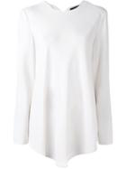Proenza Schouler Handkerchief Hem Blouse, Women's, Size: 6, White, Acetate/viscose