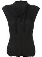 Issey Miyake Cauliflower Crease Effect Blouse, Women's, Black, Polyester