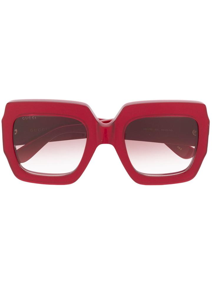 Gucci Eyewear Square Shaped Sunglasses - Red