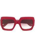 Gucci Eyewear Square Shaped Sunglasses - Red
