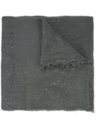 Fabiana Filippi - Sequinned Detail Scarf - Women - Cotton/linen/flax/polyester - One Size, Grey, Cotton/linen/flax/polyester