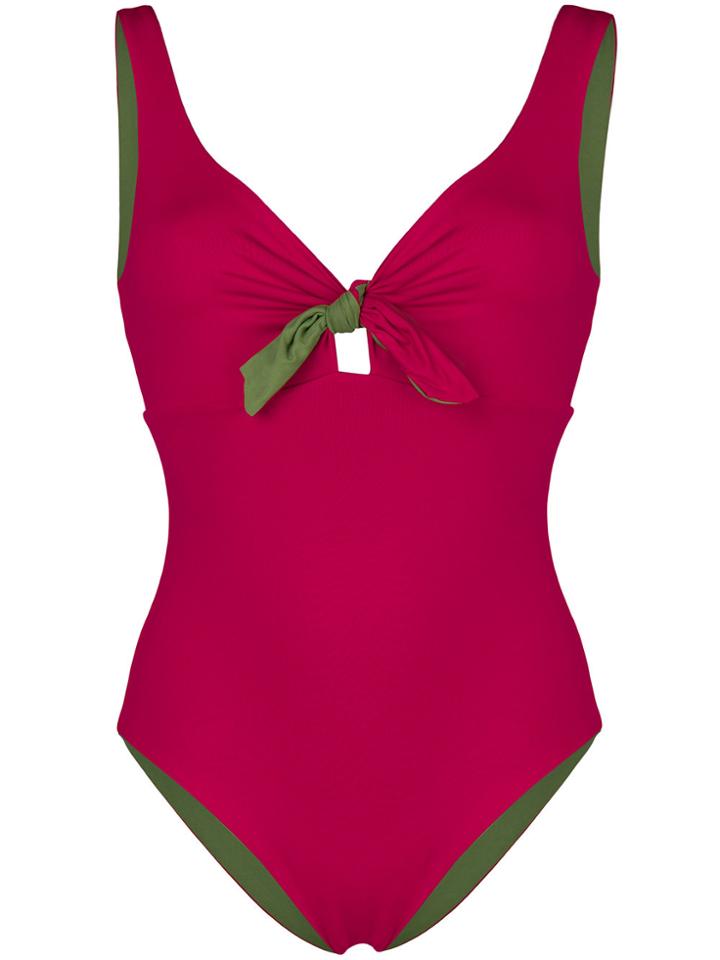 Fisico Reversible Bow Detail Swimsuit - Pink & Purple