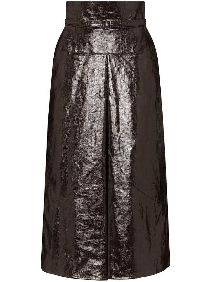 Lemaire Belted High-waist Midi Skirt - Brown