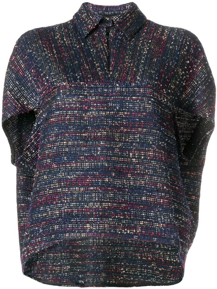 Talbot Runhof Sparkle Tweed Top - Blue