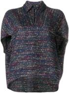 Talbot Runhof Sparkle Tweed Top - Blue