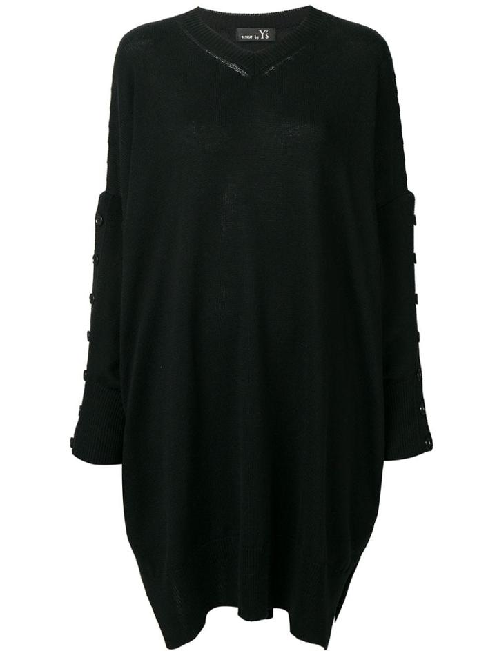 Y's Knitted Jumper Dress - Black