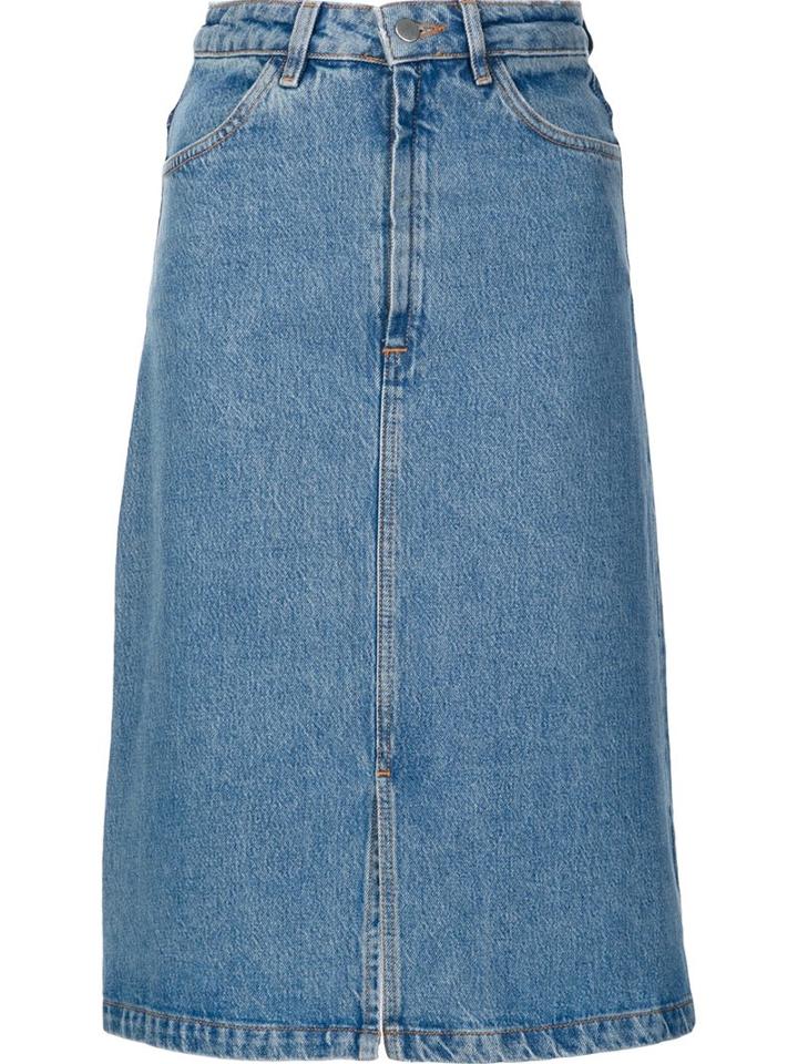 Mih Jeans Denim A-line Skirt, Women's, Size: Small, Blue, Cotton/tencel