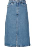 Mih Jeans Denim A-line Skirt, Women's, Size: Small, Blue, Cotton/tencel