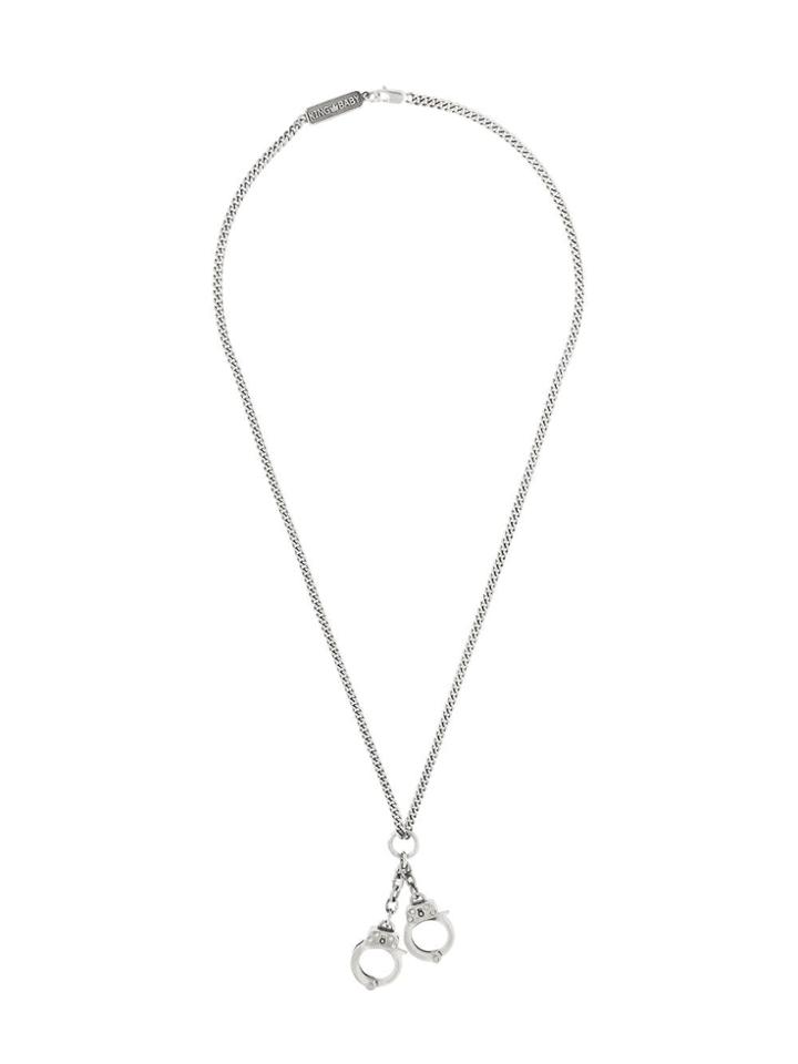 King Baby Handcuffs Pendant Necklace - Metallic