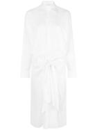 Tome Gathered Shirt Dress - White