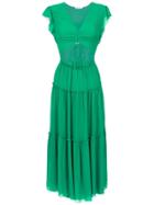 Nk Panelled Silk Dress - Green