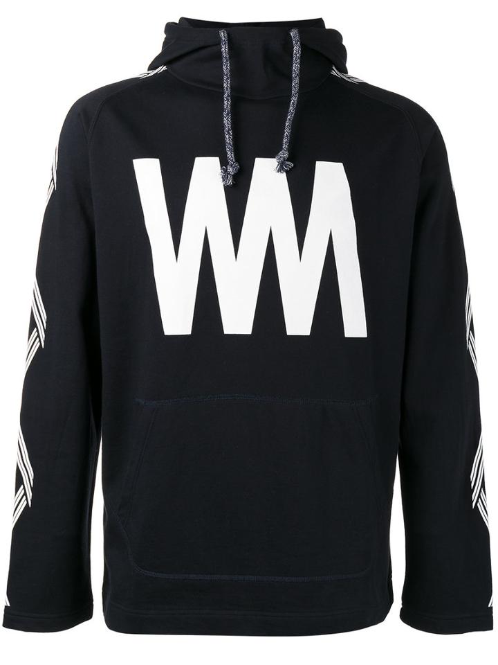 White Mountaineering - Initial Print Hoodie - Men - Cotton - 0, Blue, Cotton