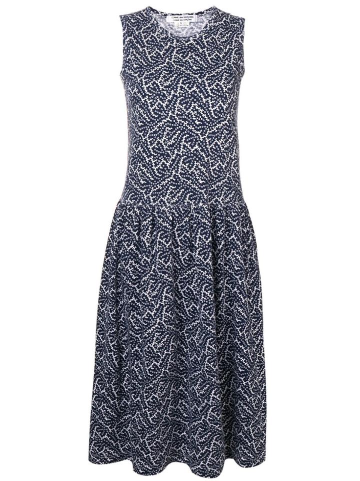 Comme Des Garçons Vintage Patterned Flared Dress - Blue