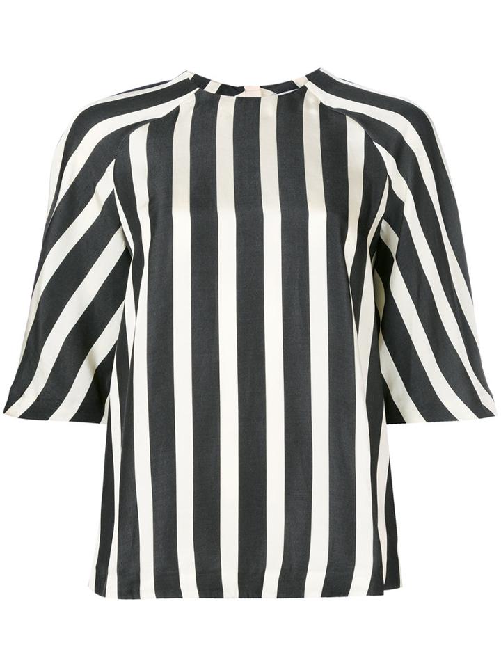 Msgm Striped Blouse, Size: 44, Black, Viscose/cotton