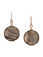 Irene Neuwirth 18kt Rose Gold Rose Cut Labradorite Earrings - Grey