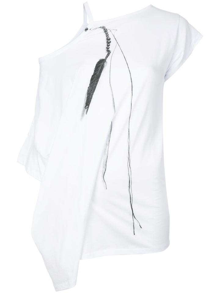 Ann Demeulemeester - Cut Out T-shirt - Women - Cotton - 38, White, Cotton
