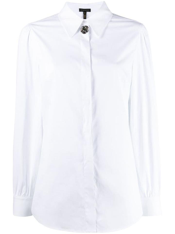 Escada Embellished Button Shirt - White