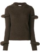 Jw Anderson Knitted Voluminous Top - Green