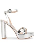 Gianvito Rossi Metallic Platform Sandals - Silver