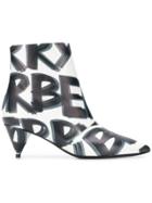 Burberry Printed Ankle Boots - White